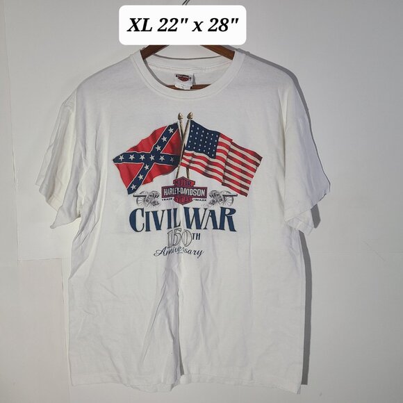 Harley Davidson Black Wolf Bristol VA 150th Civil War Anniversary XL White Tee - Picture 1 of 6